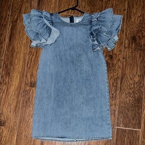 Lola + The Boys Blue Ruffle Sleeve Dress